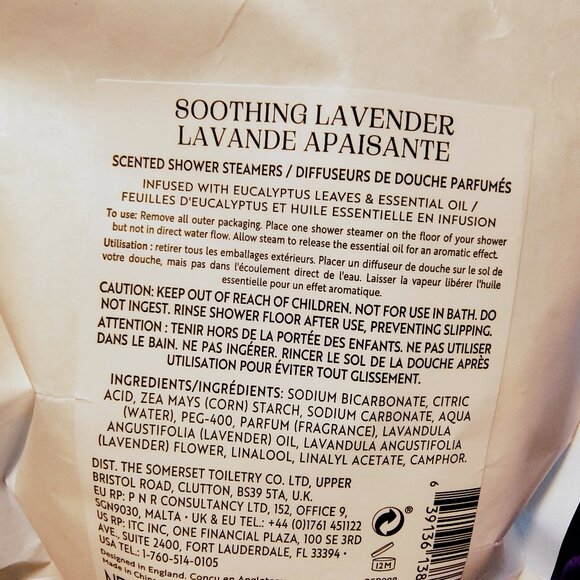 NEW Asquith & Somerset Soothing Lavender Shower Steamers England 12 X 25g - Picture 2 of 3
